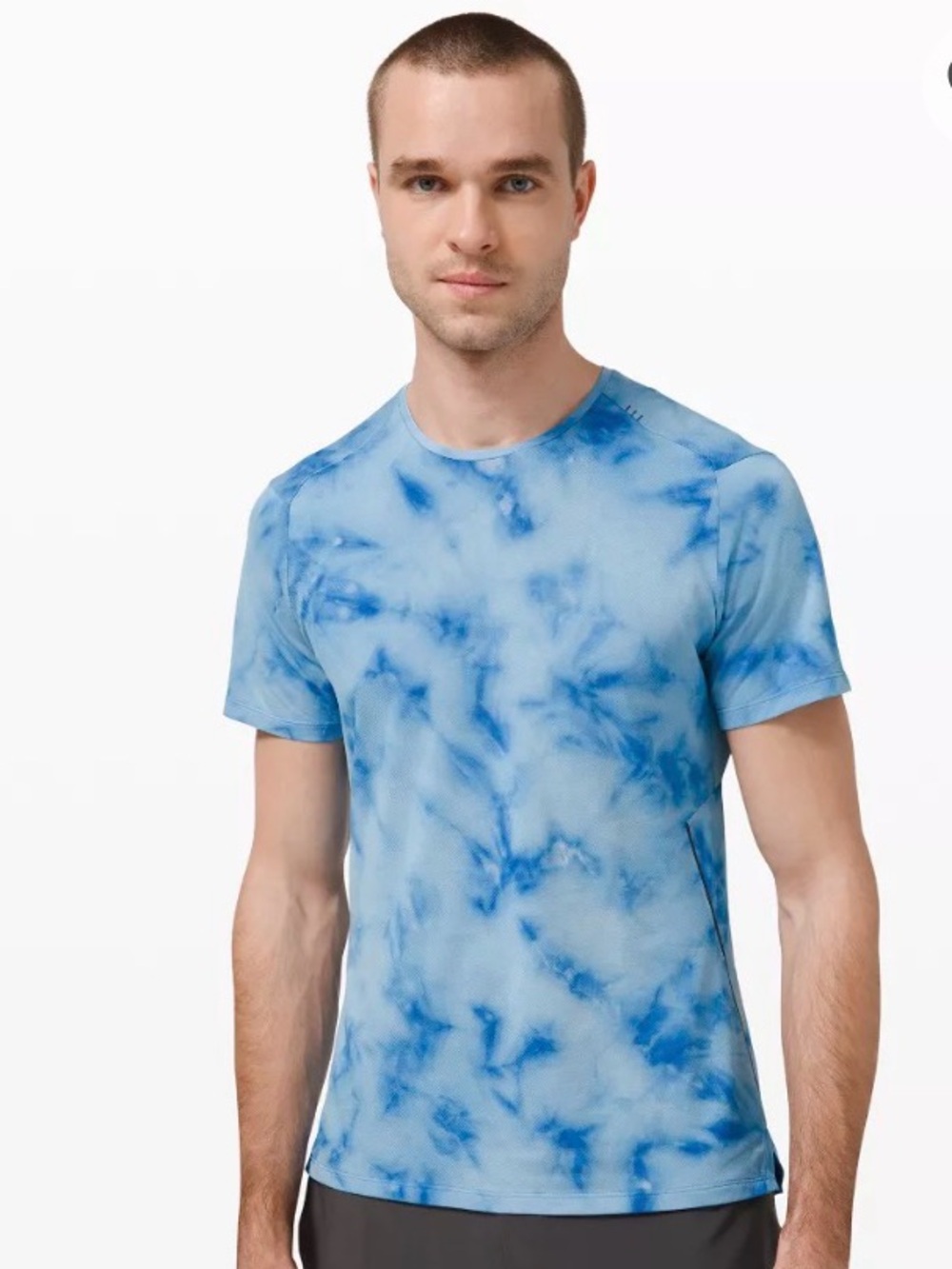 Lululemon Fast and Free Short Sleeve in Blue Tie Dye color size L